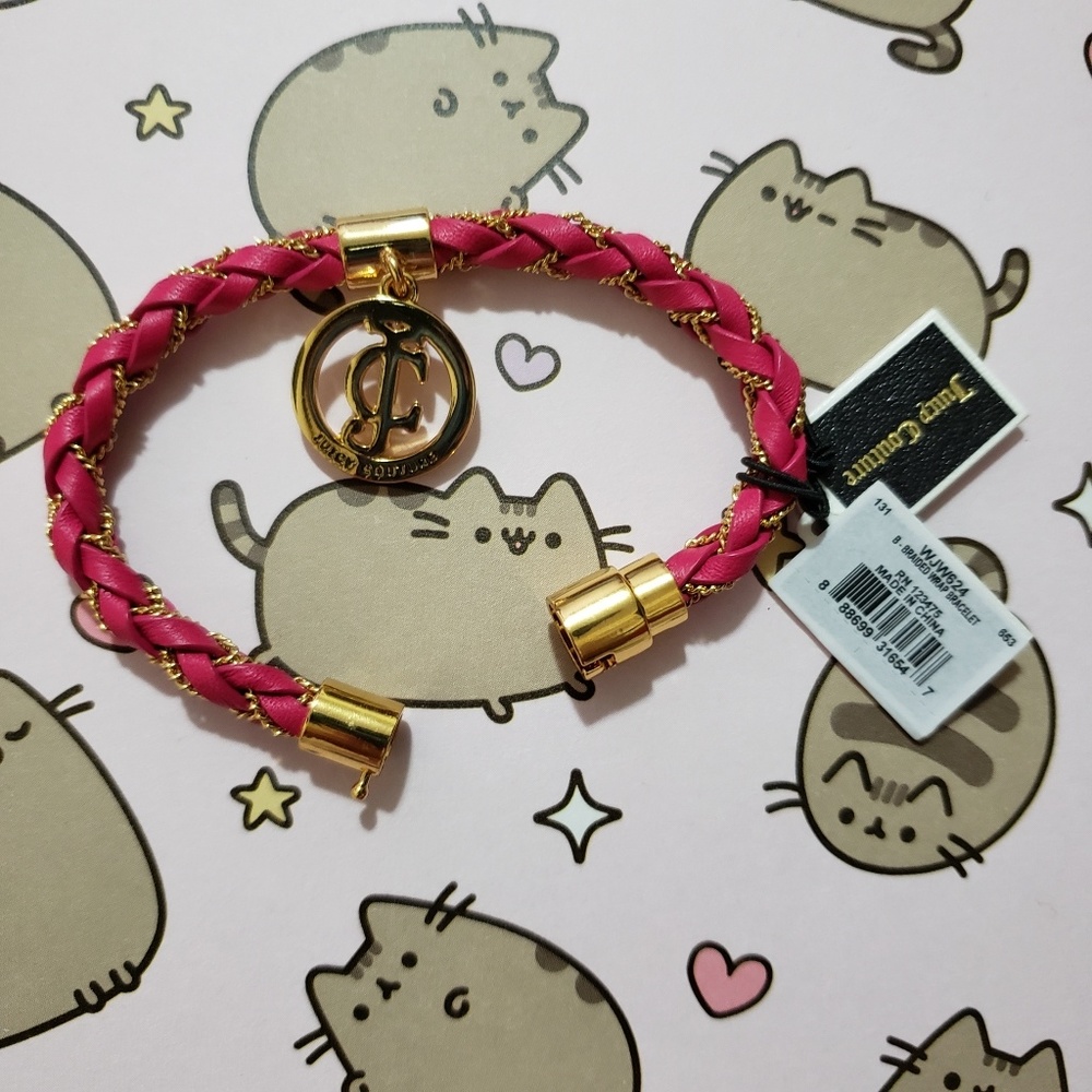 JUICY COUTURE PINK & GOLD BRAIDED WRAP BRACELET 👑